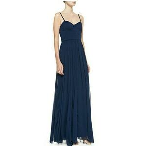 Alice & Olivia Navy Bustier Gown